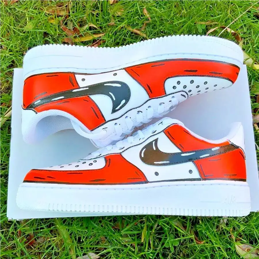 Nike shoes - Nike Air Force 1 - Air Force - CW2288-111 - Orange, Two Tone: Cartoon Orange Shoes White Black Outline 0