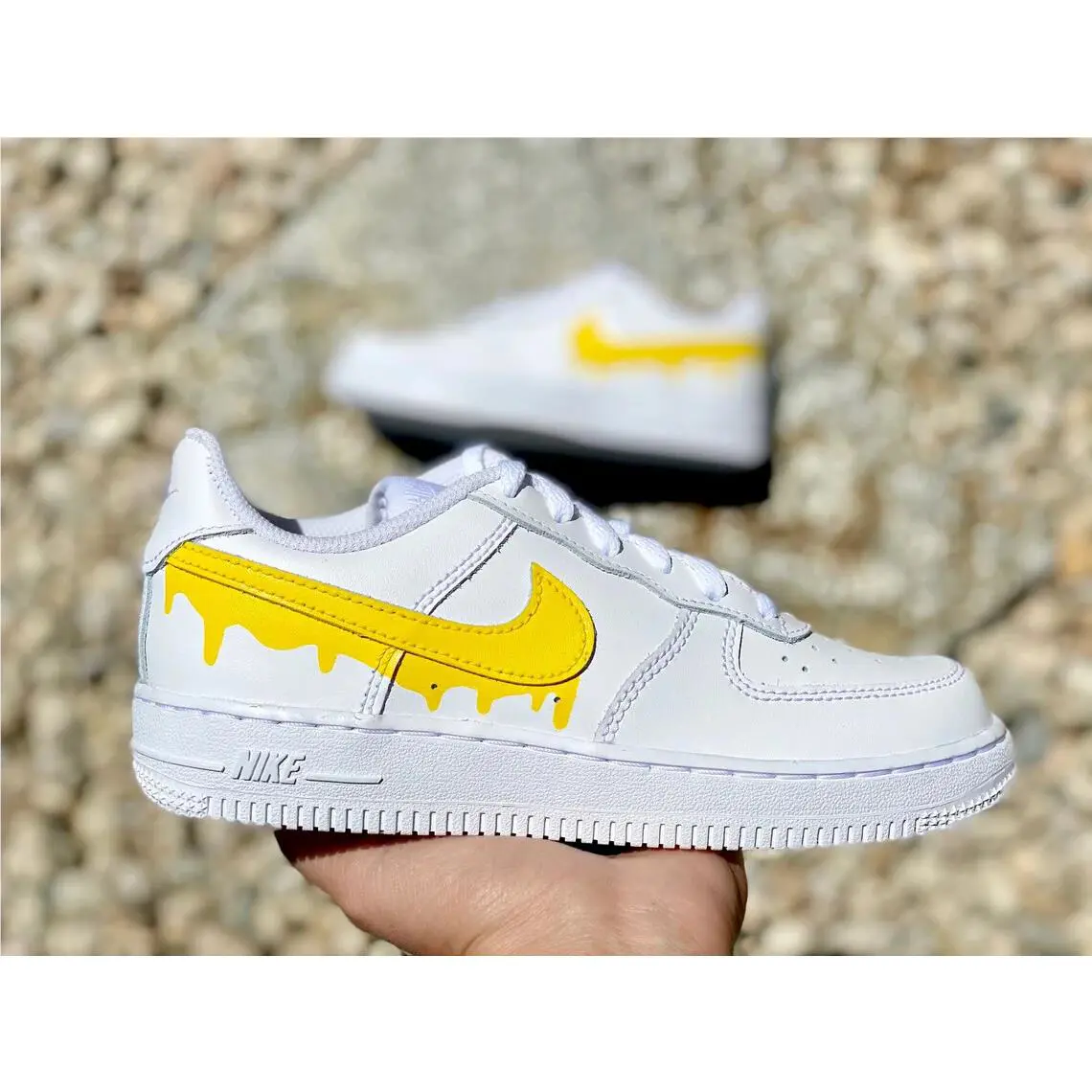 Nike shoes - Nike Air Force 1 - Air Force - DD8959-100 - White, Two Tone: Yellow White Two Tone Drip 0
