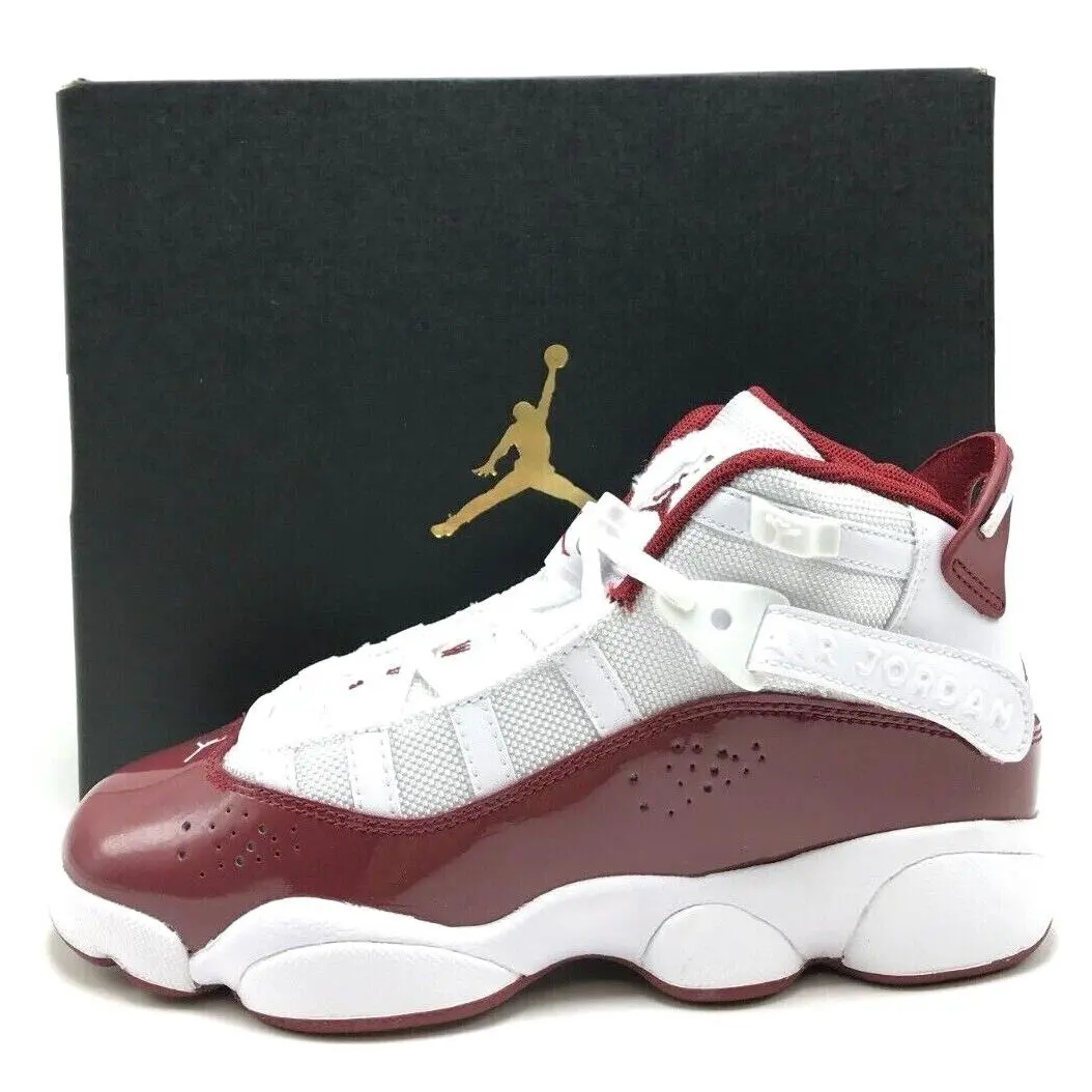 Youth Boy Nike Air Jordan 6 Rings GS White/team Red 323419 165 - Red