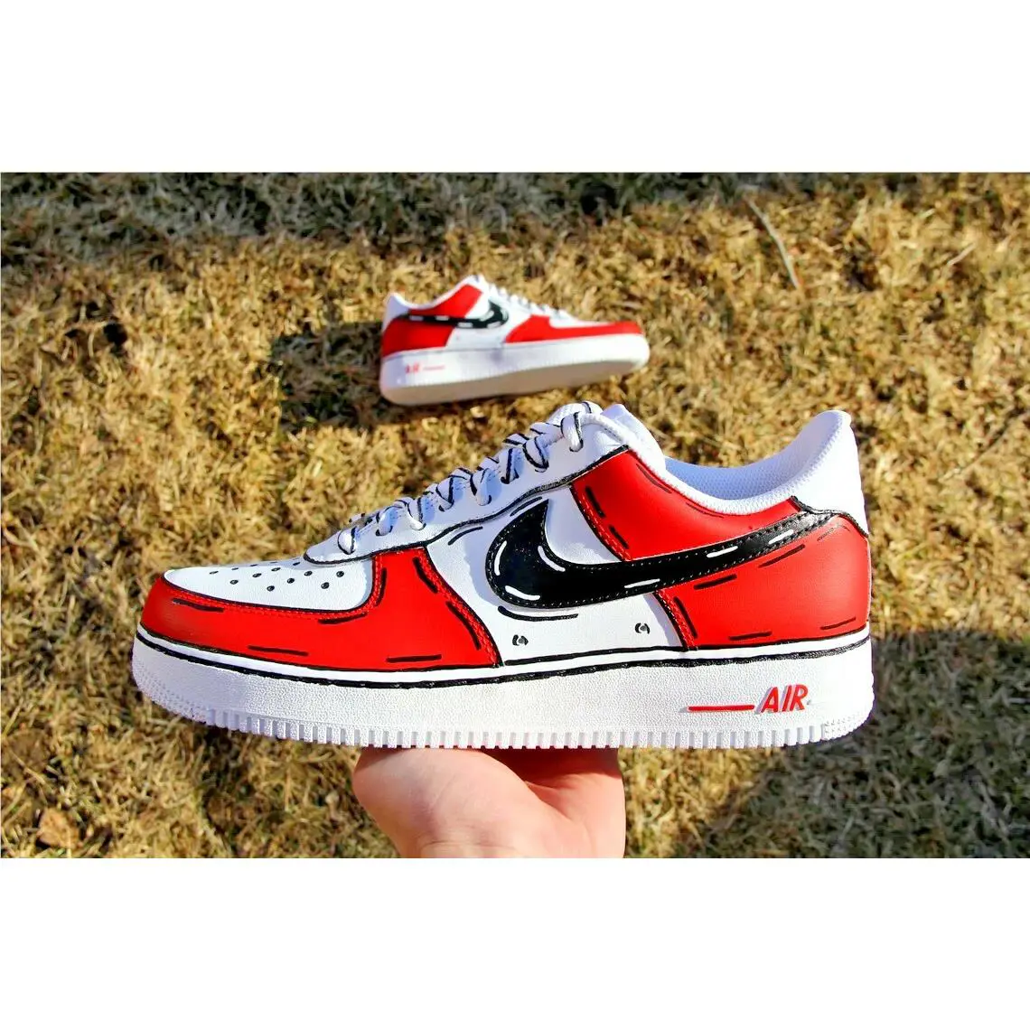Nike shoes - Nike Air Force 1 - Air Force - CW2288-111 - White, Two Tone: Cartoon Chicago Red Shoes White Black 5