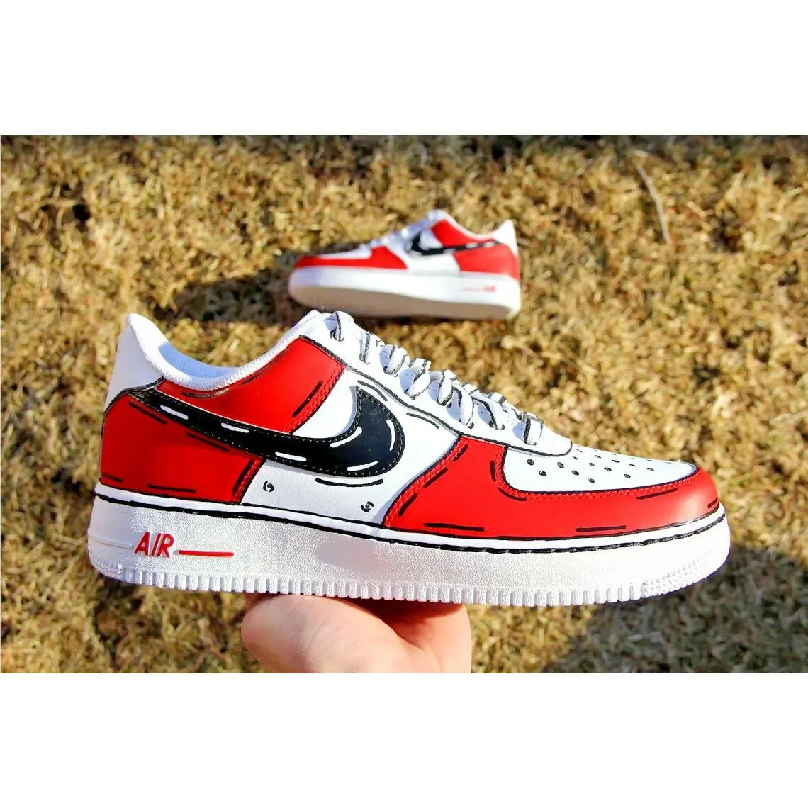 Nike shoes - Nike Air Force 1 - Air Force - CW2288-111 - White, Two Tone: Cartoon Chicago Red Shoes White Black 25