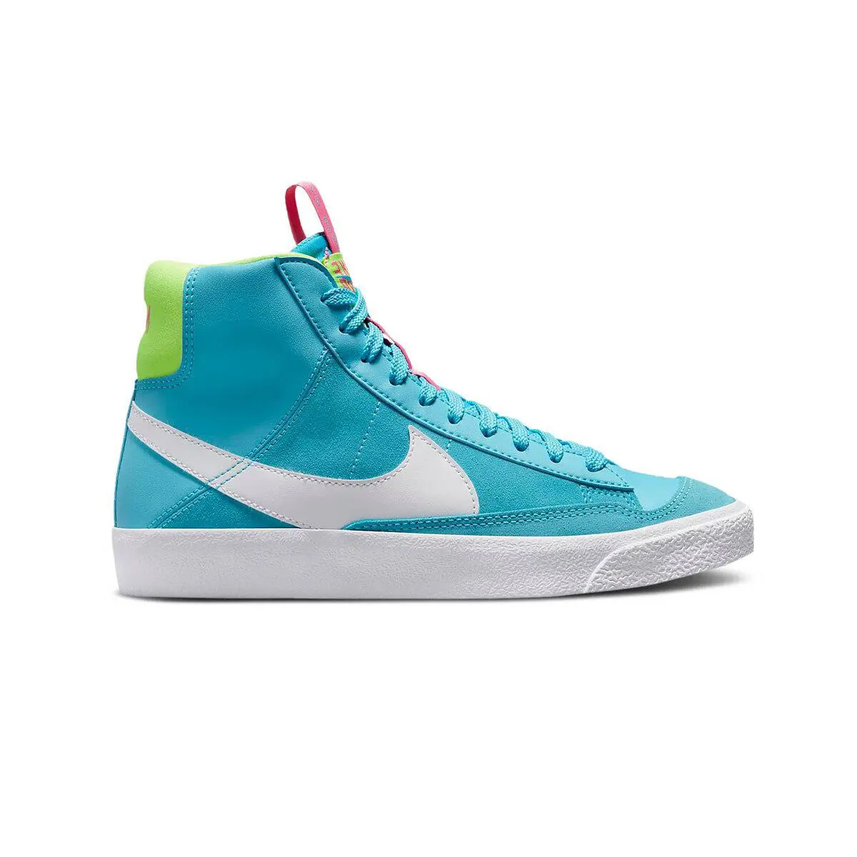 Nike Kid`s Blazer Mid `77 Dance Blue/volt/pink SZ 3Y-7Y - Baltic Blue/Volt/Pink