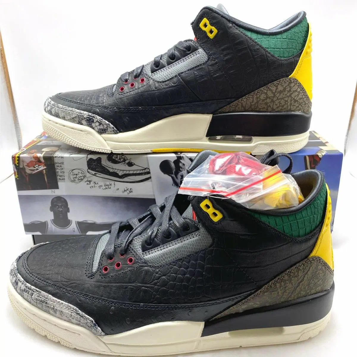Nike shoes - Air Jordan 3 Retro - Air Retro - CV3583-003 - Black / Black - White - Gorge Green 10