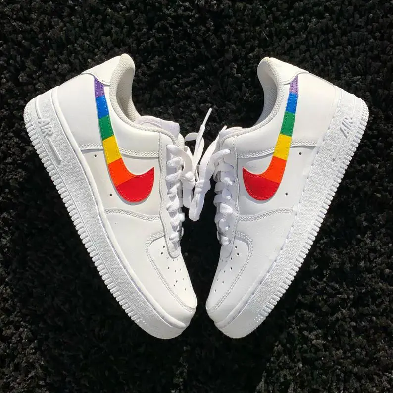 Nike shoes - Nike Air Force 1 - Air Force - CW2288-111 - White, Two Tone: Rainbow Pride Swoosh 0