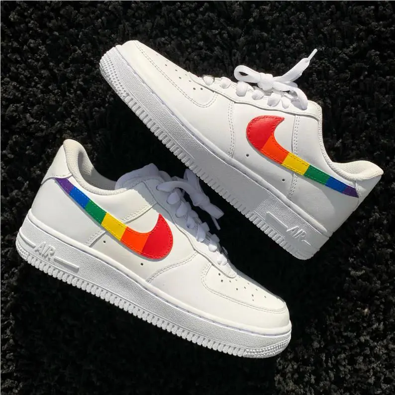Nike shoes - Nike Air Force 1 - Air Force - CW2288-111 - White, Two Tone: Rainbow Pride Swoosh 23