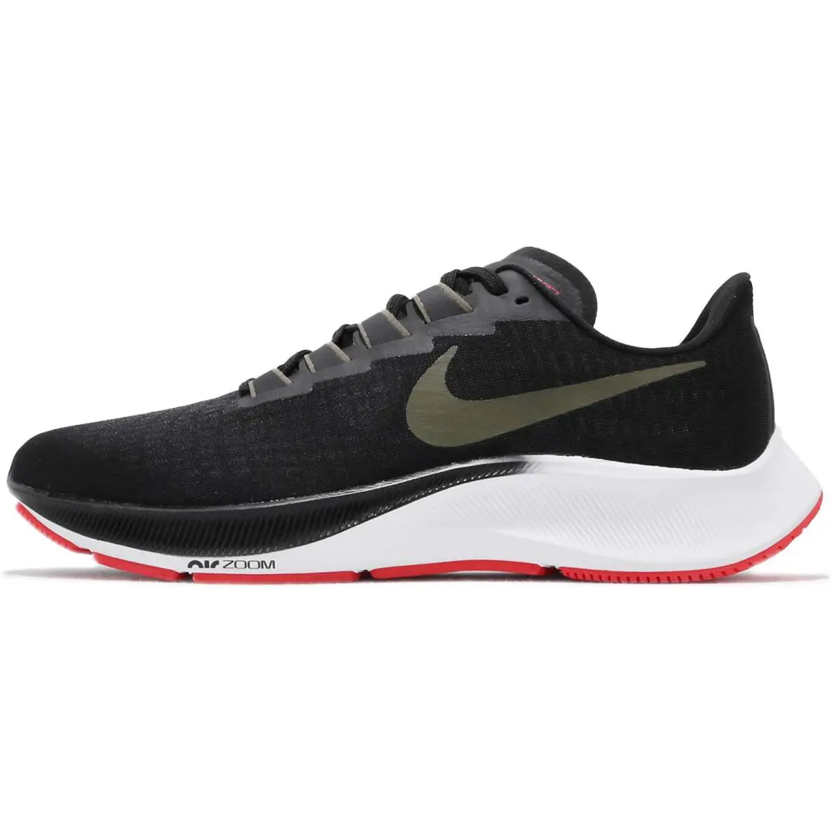 Nike Air Zoom Pegasus 37 Men Size 10.5 Black Medium Olive Running - Black, Medium Olive, Olive Aura