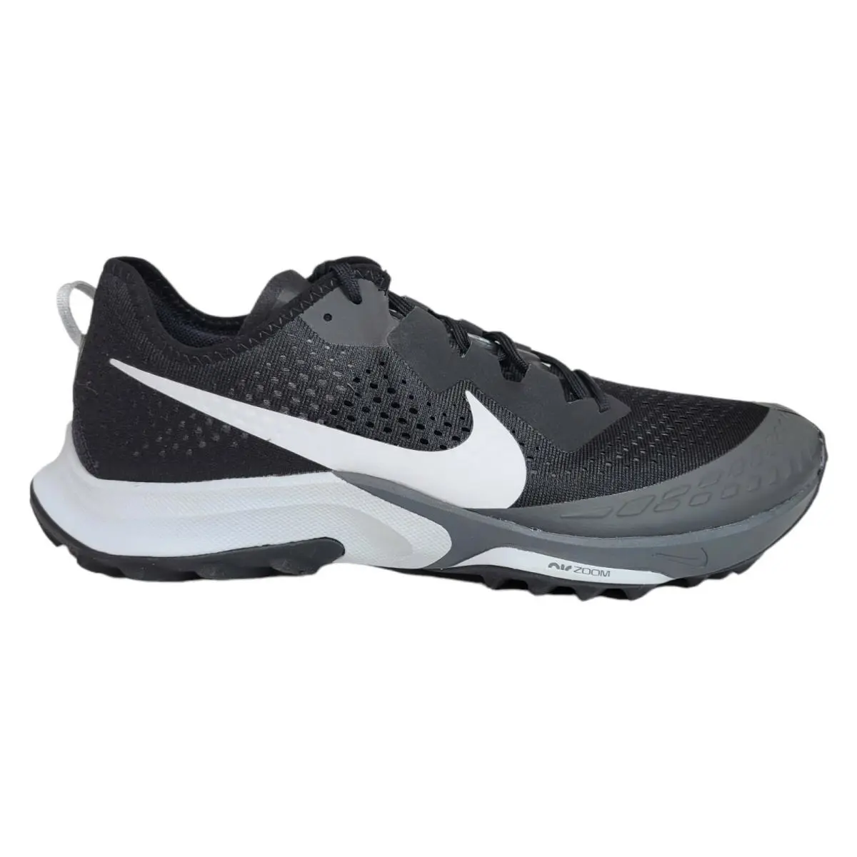 Nike Men 9.5 12 Air Zoom Terra Kiger 7 Black White Trail Running Shoe CW6062-002 - Black