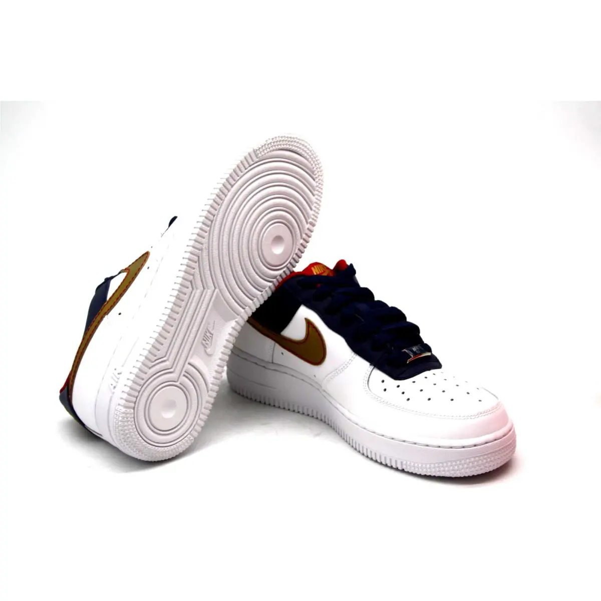 Nike shoes - Nike Air Force 1 - Air Force - WHITE/METALLIC GOLD-MIDNIGHT NAVY 6