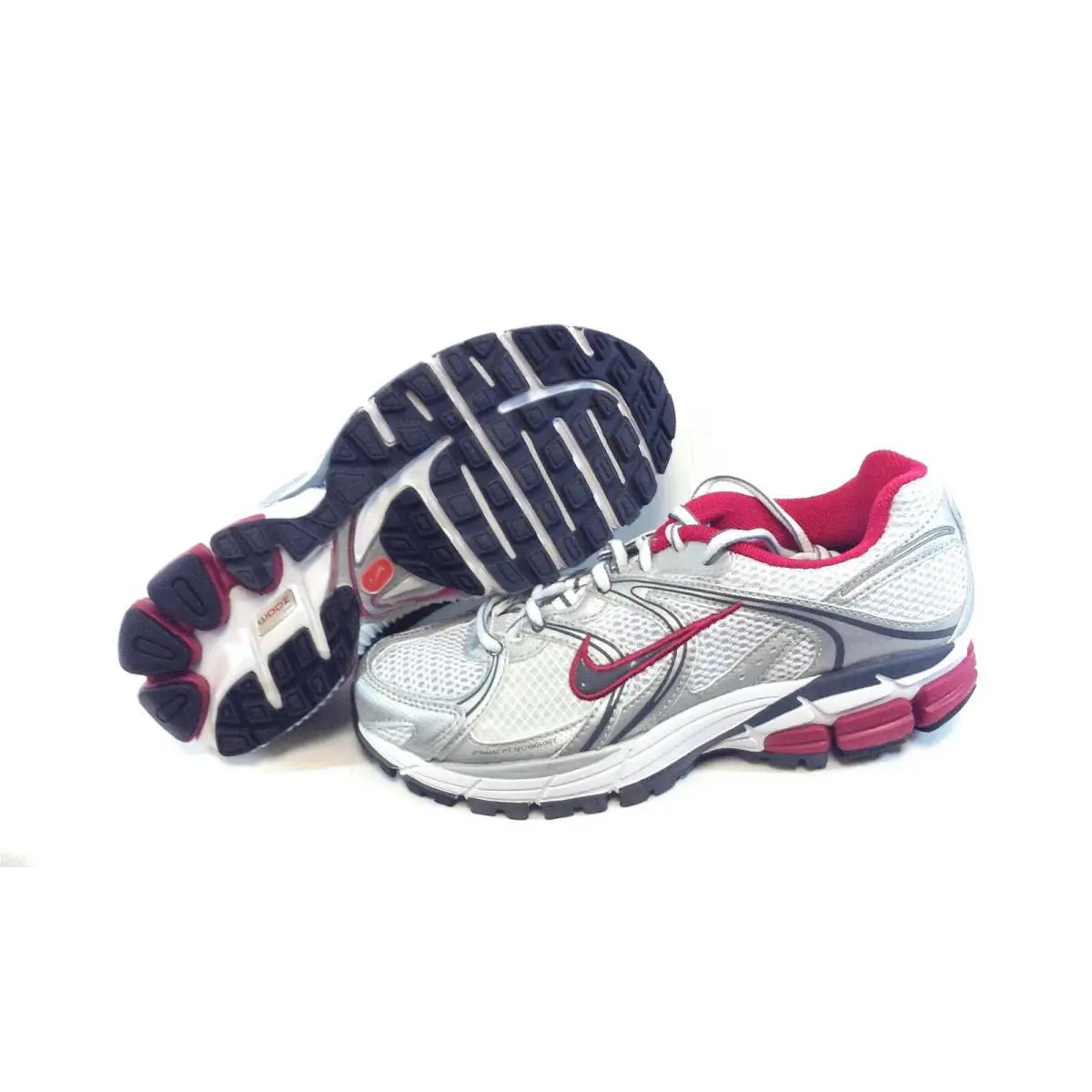 Womens Nike Air Equalon + 3 333607 101 White Red 2008 Deadstock Sneakers Shoes - White