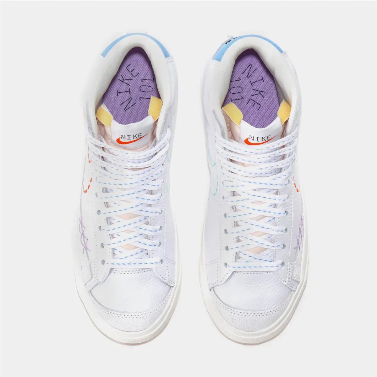 Nike shoes - White, Safety Orange, Lilac 7