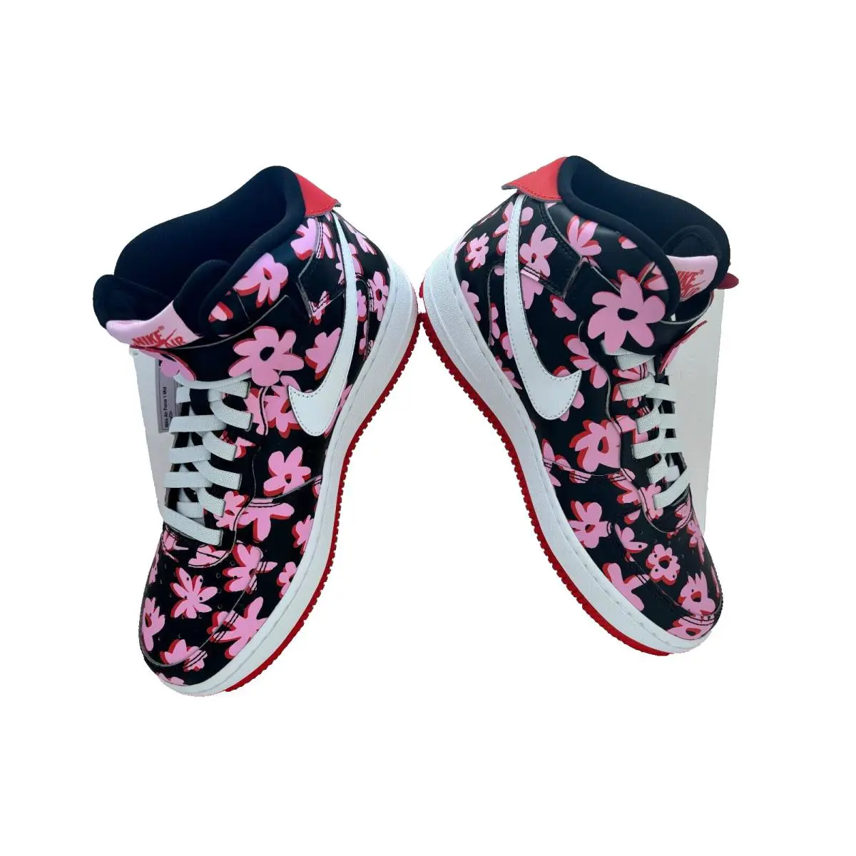 Nike shoes - AIR FORCE 1 MID EASYON SE GS - FQ3692-001 - BLACK/WHITE-PINK RISE 9