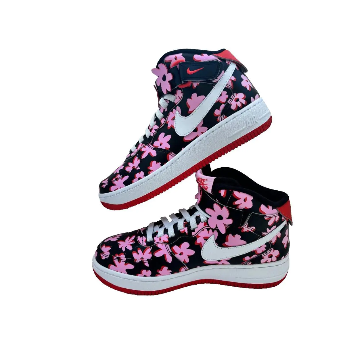 Nike shoes - AIR FORCE 1 MID EASYON SE GS - FQ3692-001 - BLACK/WHITE-PINK RISE 1