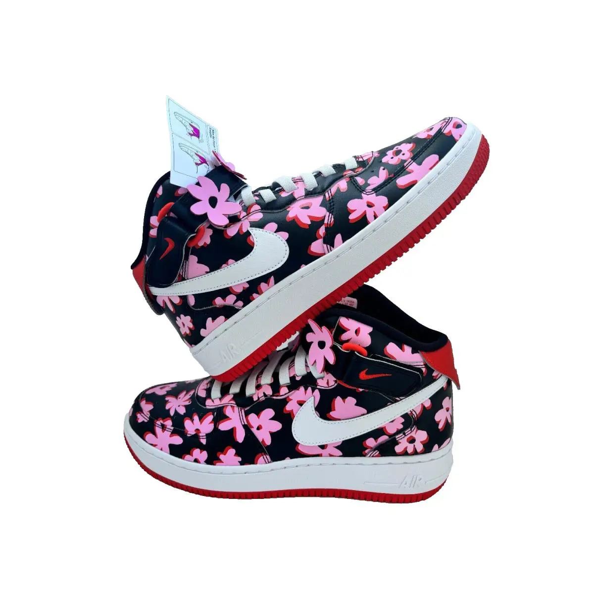 Nike shoes - AIR FORCE 1 MID EASYON SE GS - FQ3692-001 - BLACK/WHITE-PINK RISE 2