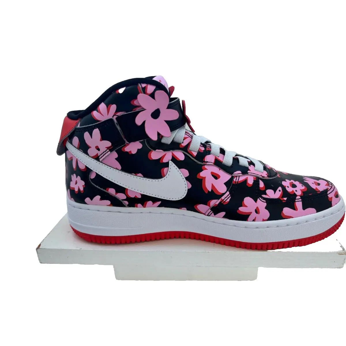 Nike shoes - AIR FORCE 1 MID EASYON SE GS - FQ3692-001 - BLACK/WHITE-PINK RISE 5