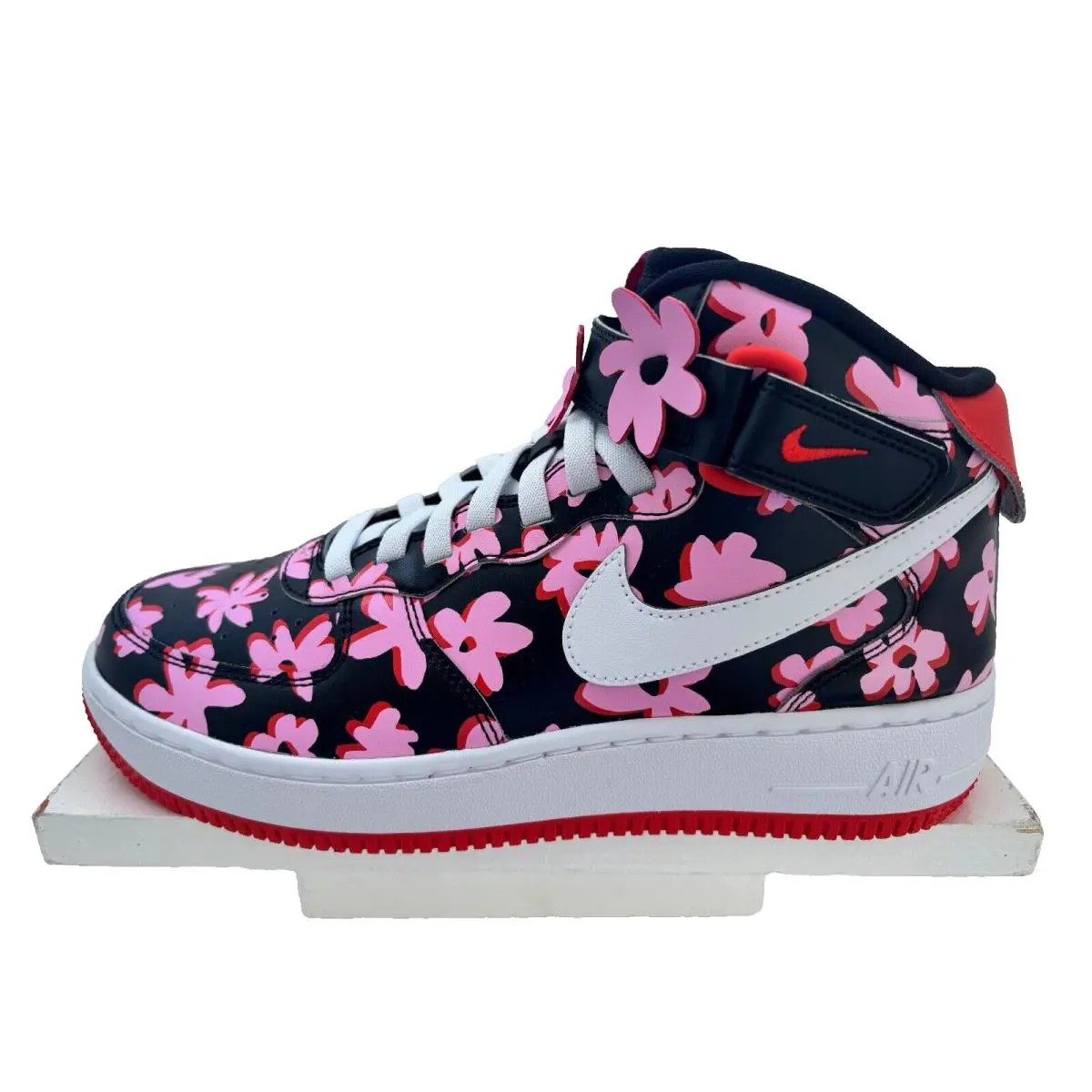 Nike shoes - AIR FORCE 1 MID EASYON SE GS - FQ3692-001 - BLACK/WHITE-PINK RISE 6