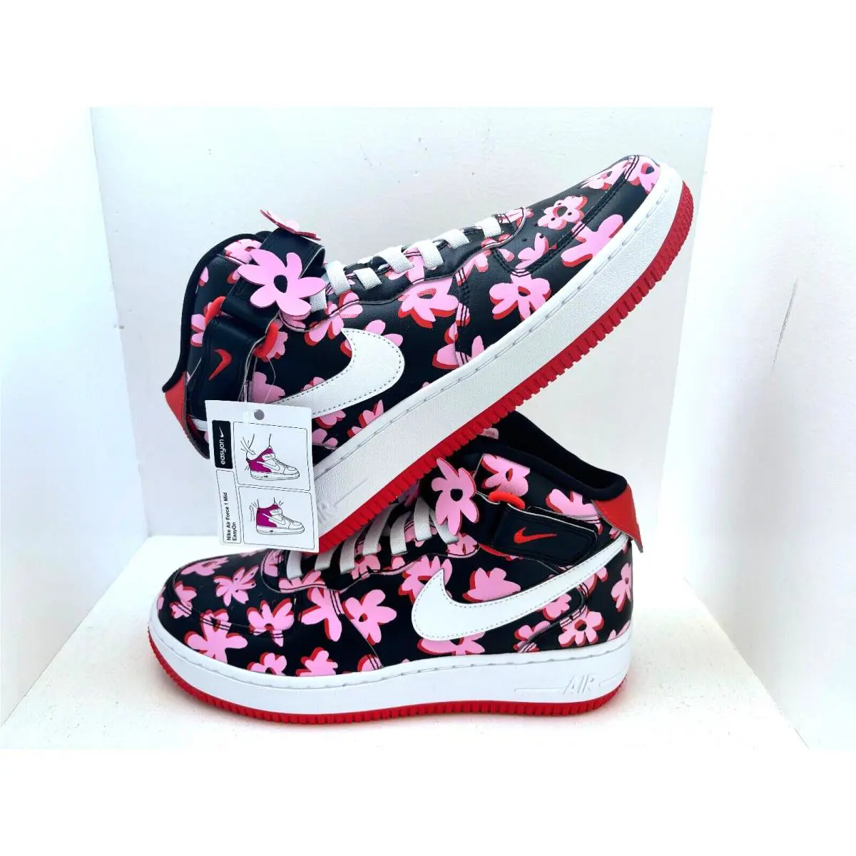 Nike shoes - AIR FORCE 1 MID EASYON SE GS - FQ3692-001 - BLACK/WHITE-PINK RISE 18