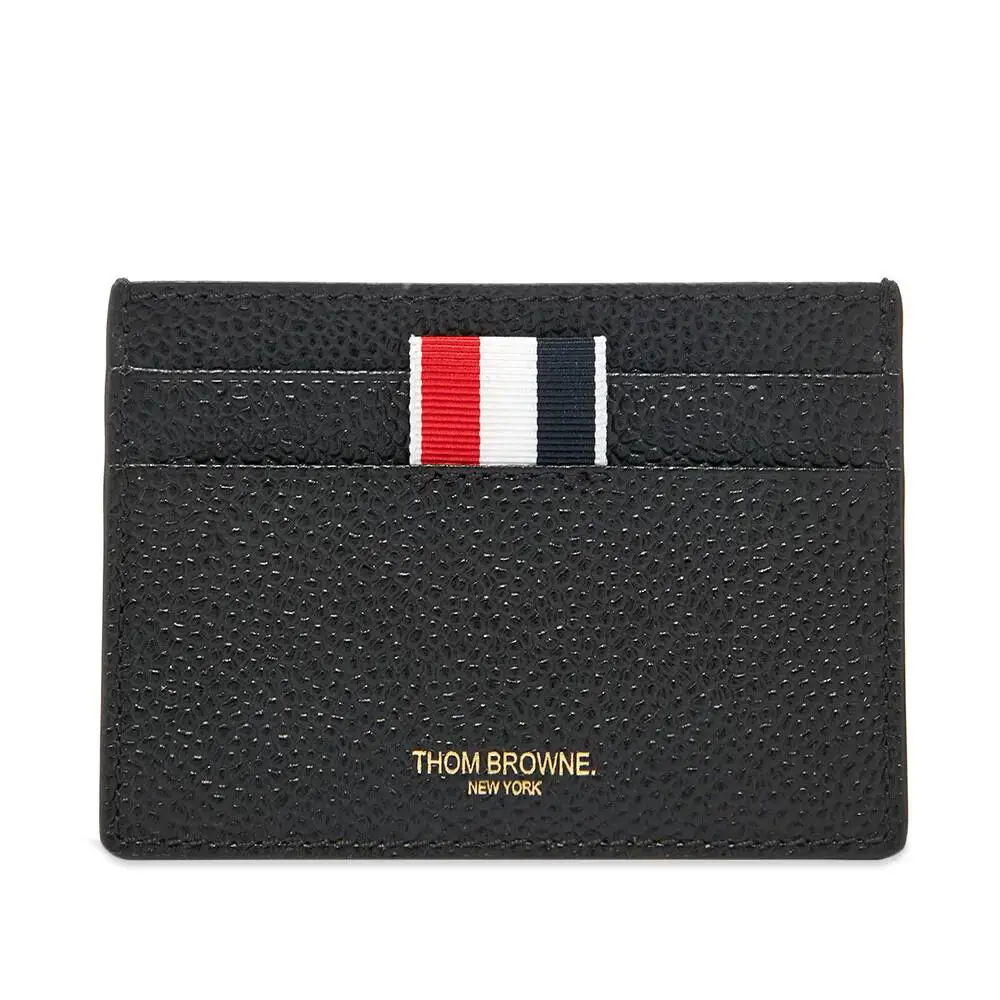 Card Case Holder Leather Bicolor Black Suede Pebble Gra by Thom Browne