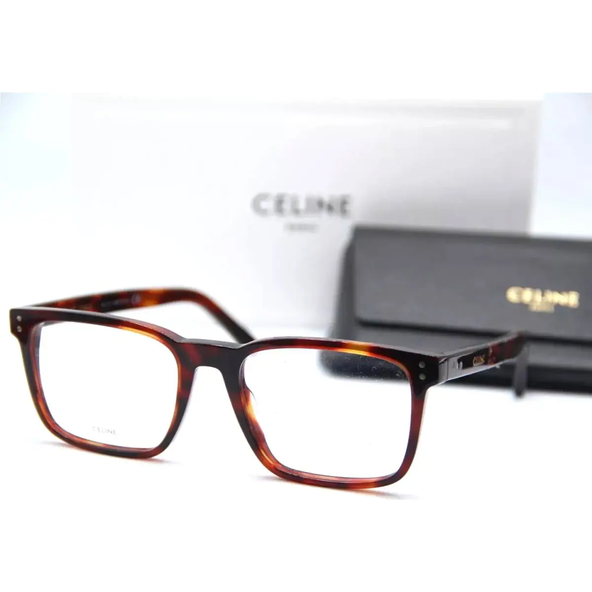 Celine CL50030I 054 Rectangle Dark Havana Eyeglasses Frames 54-19