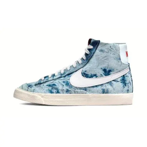 Womens Nike Blazer Mid 77 Washed Denim Blue Athletic Sneaker Shoes - Sz 7.5