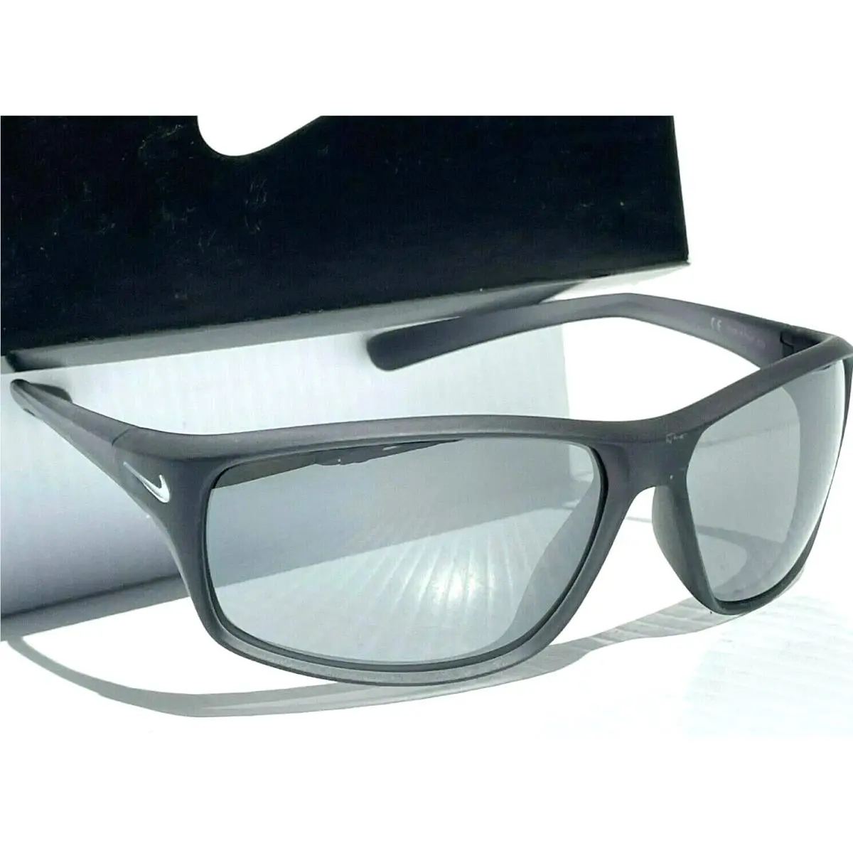 Nike Adrenaline Anthracite Matte Gray Satin Frame Silver Sunglass EV1134 010