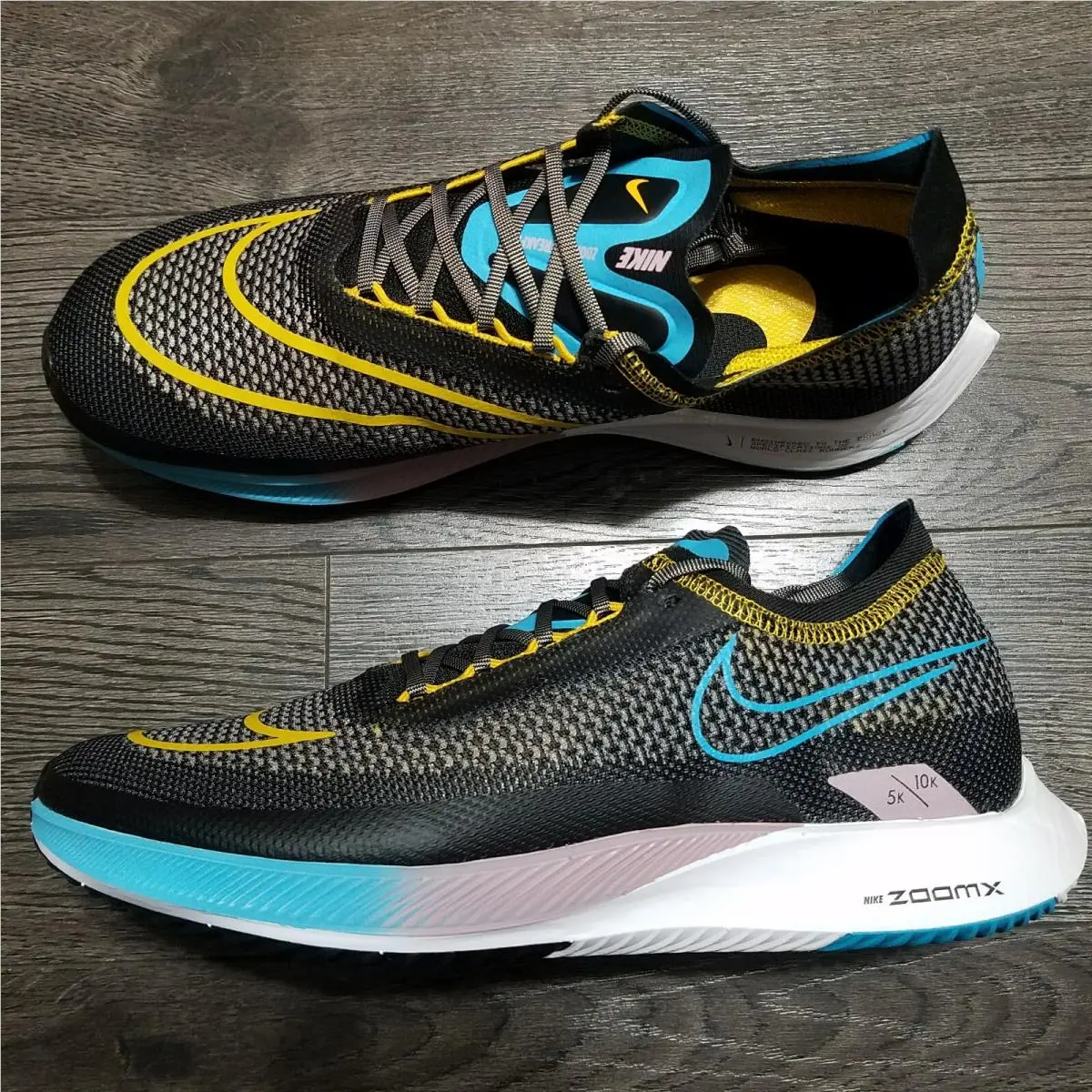 Nike Zoomx Streakfly Running Shoes Mens 8 Womens 9.5 Black Blue Racing 5K 10K