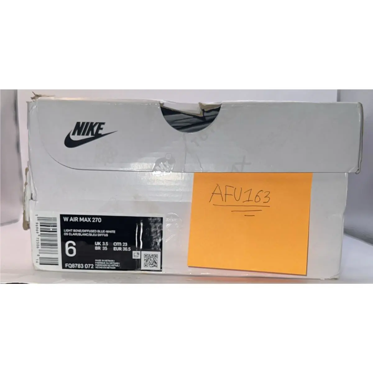 Nike shoes - Nike Air Max 270 - Air Max - FQ8783-072 - Light Bone/Diffused Blue-white (UPC: 196969725068) 6