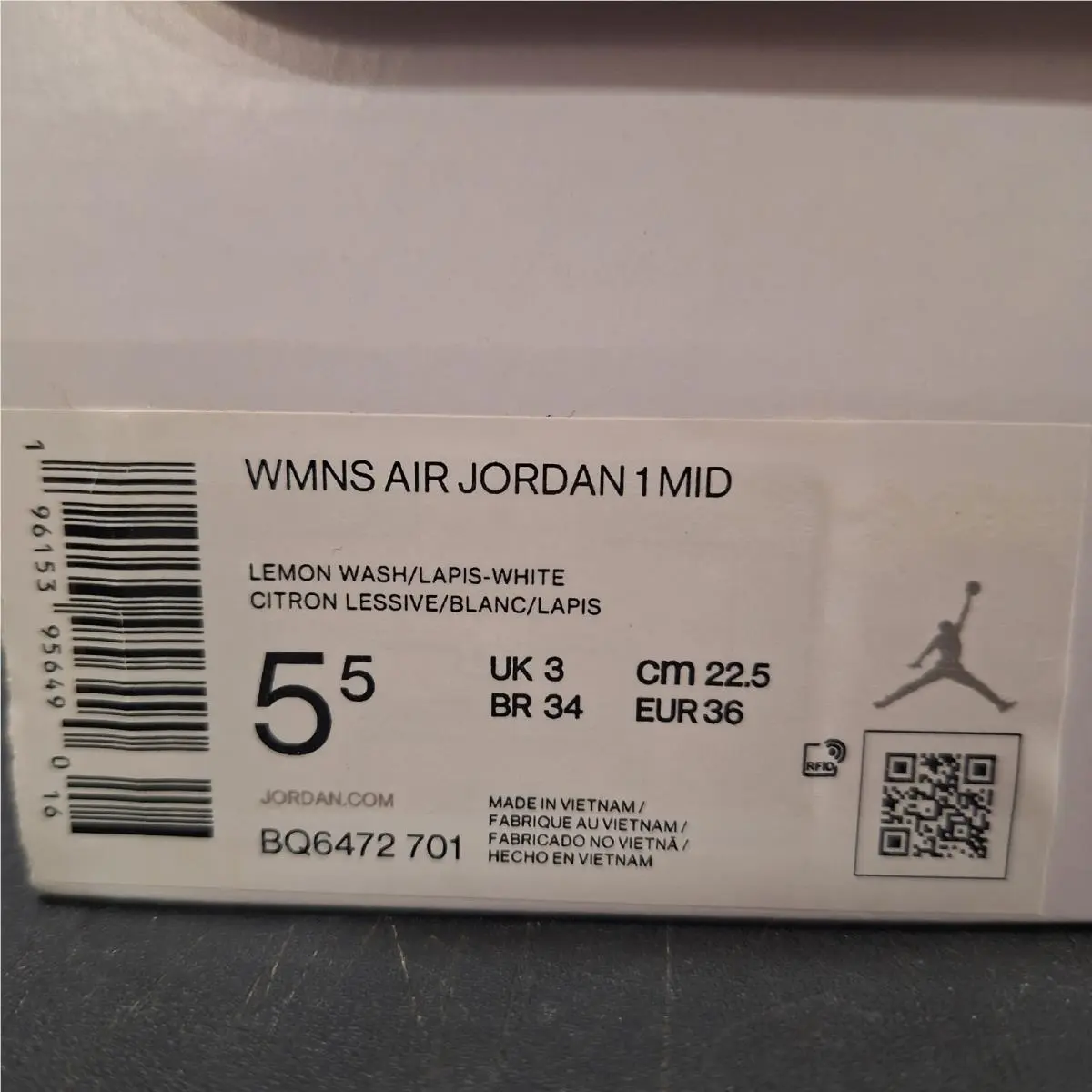 Nike shoes - Air Jordan 1 Mid - Air Mid - BQ6472-701 - Yellow (UPC: 196153956490) 9
