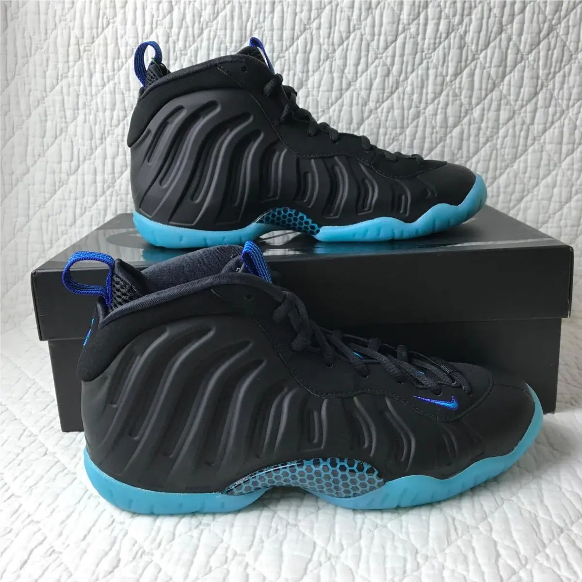 Nike shoes - Nike Little Posite One QS (GS) - CJ0839-001 - Black/Blue Lagoon 0
