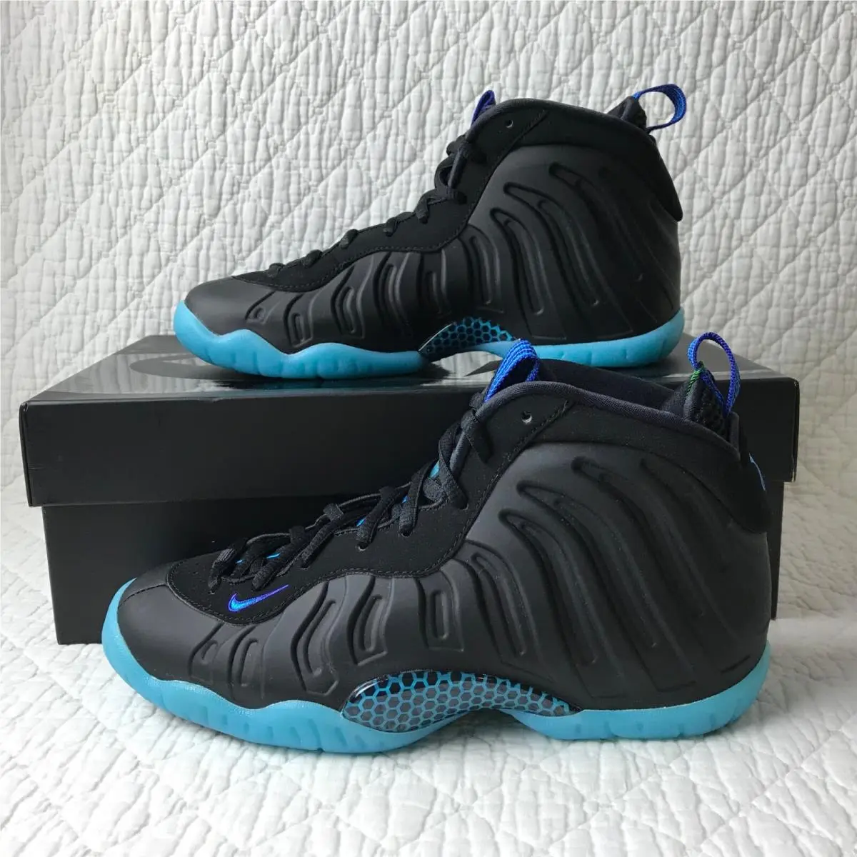 Nike shoes - Nike Little Posite One QS (GS) - CJ0839-001 - Black/Blue Lagoon 1