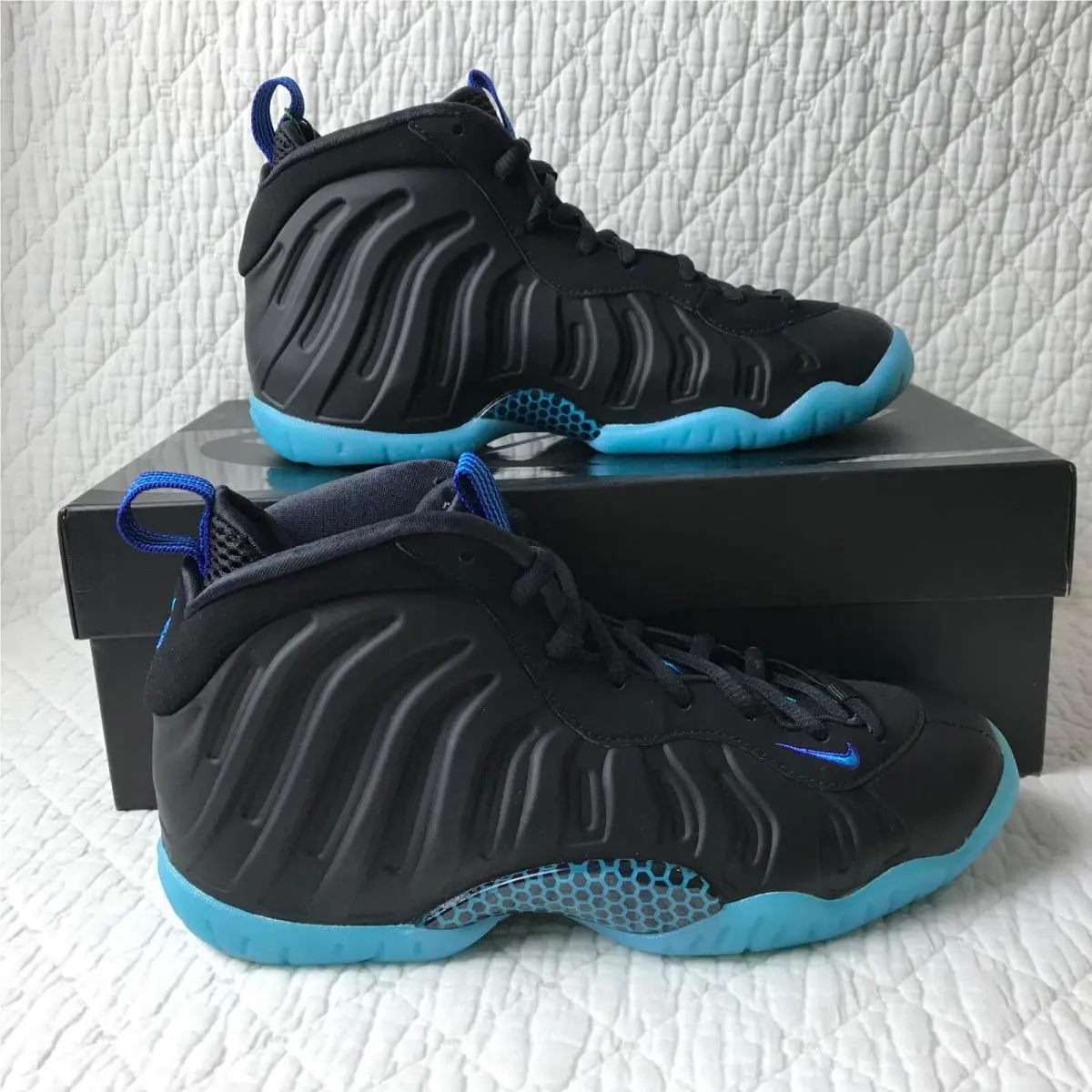 Nike shoes - Nike Little Posite One QS (GS) - CJ0839-001 - Black/Blue Lagoon 0