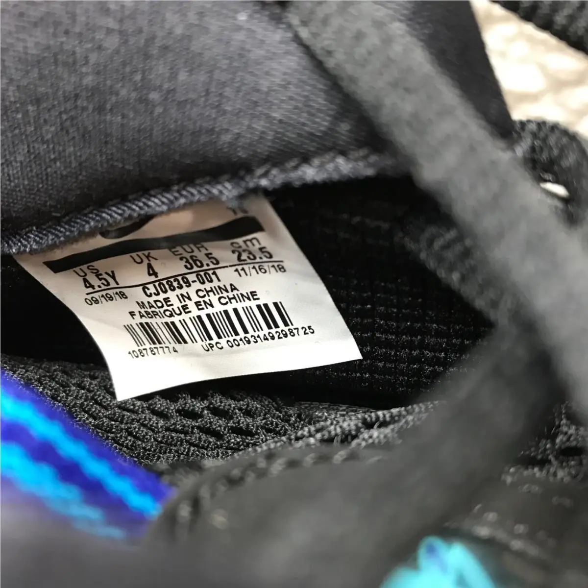 Nike shoes - Nike Little Posite One QS (GS) - CJ0839-001 - Black/Blue Lagoon 9