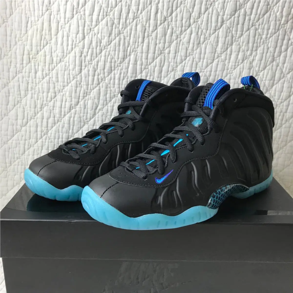 Nike shoes - Nike Little Posite One QS (GS) - CJ0839-001 - Black/Blue Lagoon 5