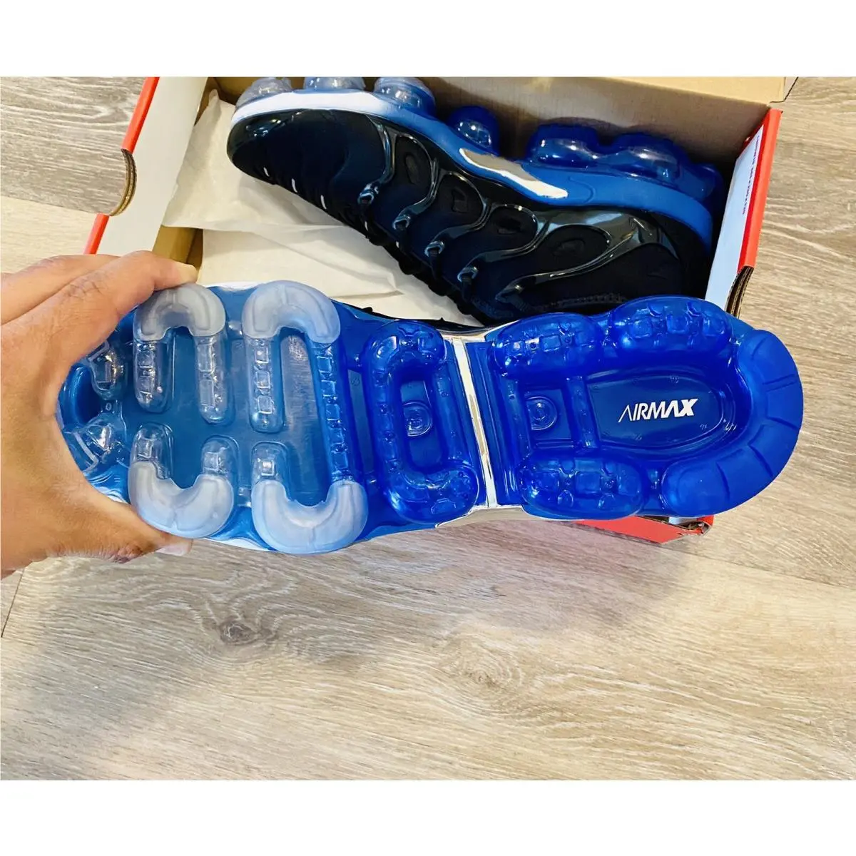 Nike shoes - Nike Air Vapormax Plus - Air Vapormax Plus - DH4300-001 - Black-Blue-Metallic Silver (UPC: 194954388878) 9