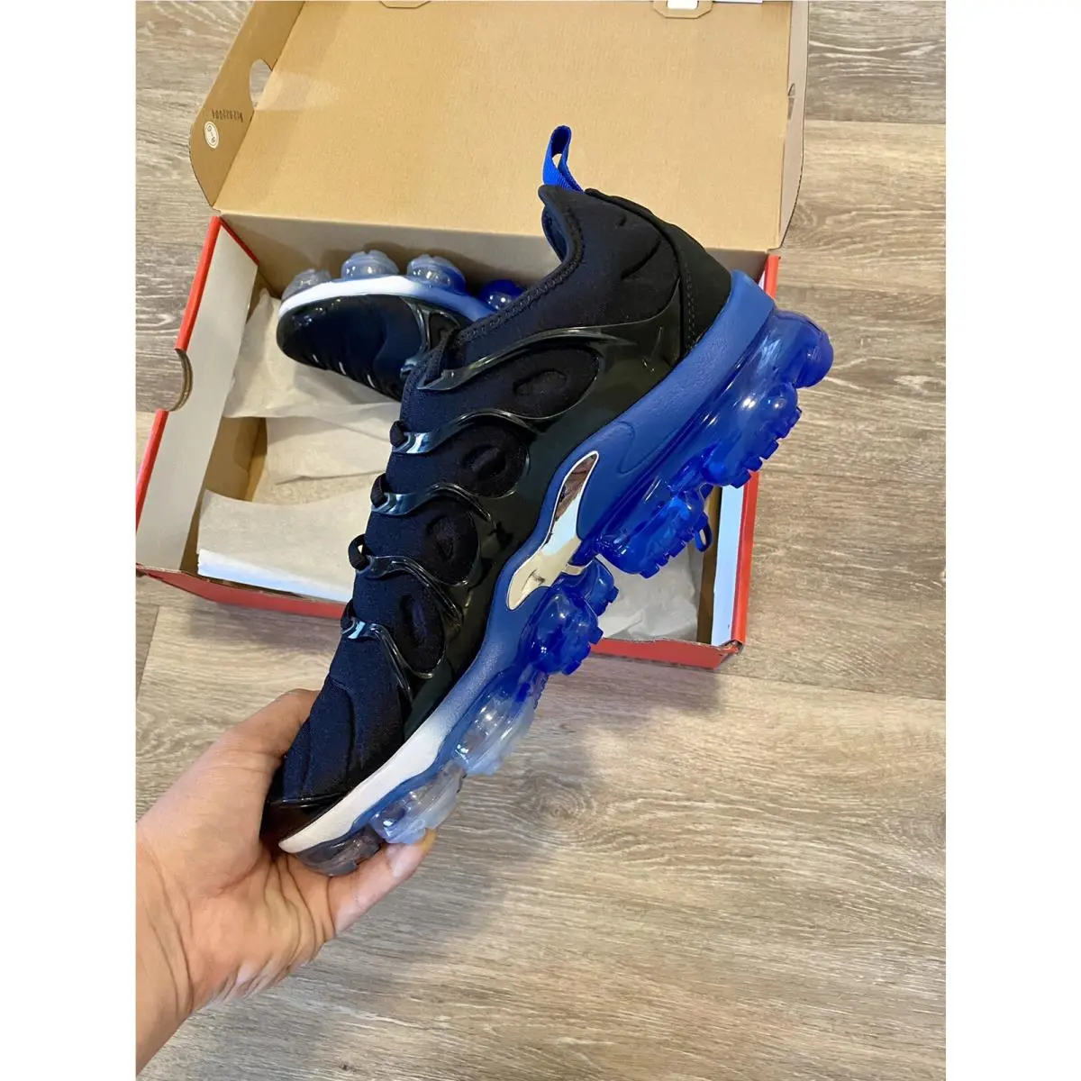 Nike shoes - Nike Air Vapormax Plus - Air Vapormax Plus - DH4300-001 - Black-Blue-Metallic Silver (UPC: 194954388878) 3