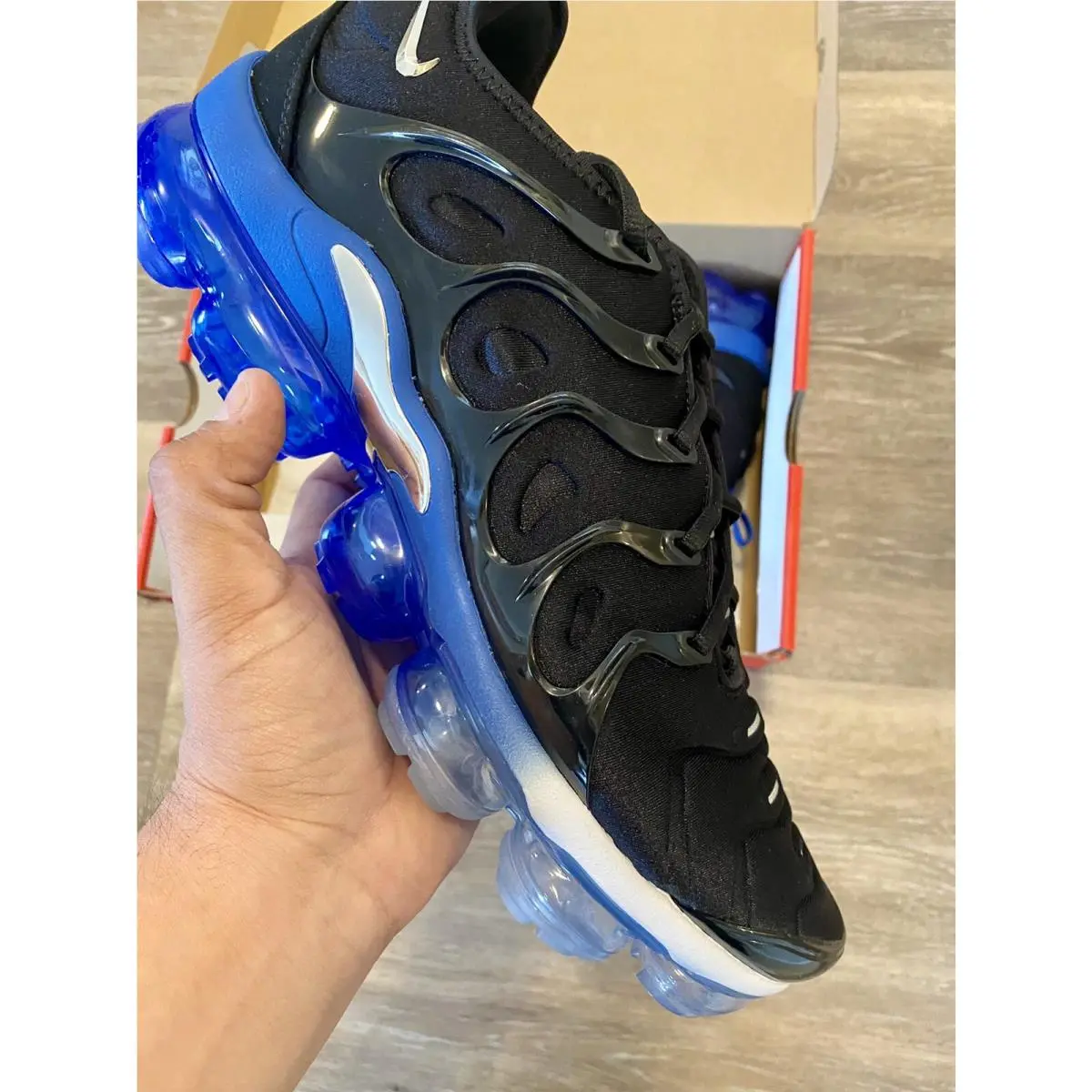 Nike shoes - Nike Air Vapormax Plus - Air Vapormax Plus - DH4300-001 - Black-Blue-Metallic Silver (UPC: 194954388878) 7