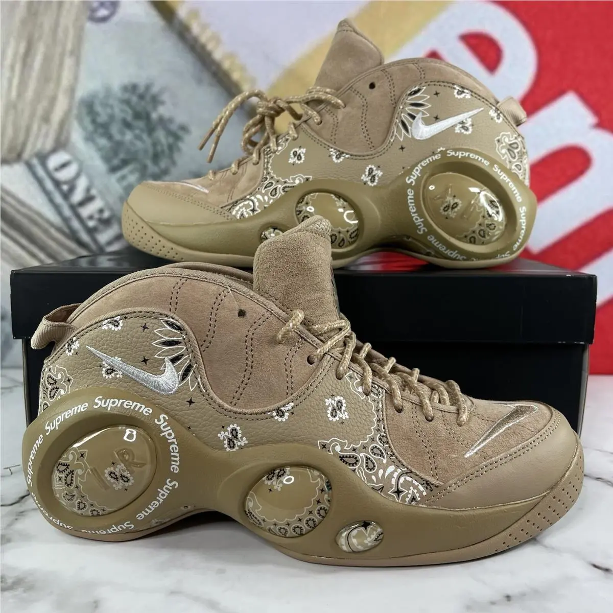 Size 9.5 - Nike Air Zoom Flight 95 SP x Supreme Hemp 2022 - Brown