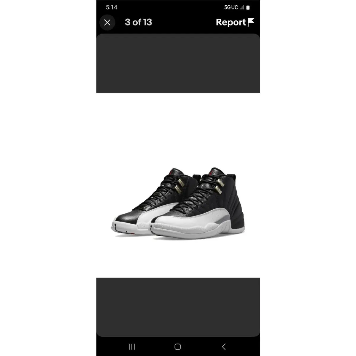 2022 Nike Air Jordan 12 Retro GS Playoffs Black White 153265 006 Size 7Y In Hand