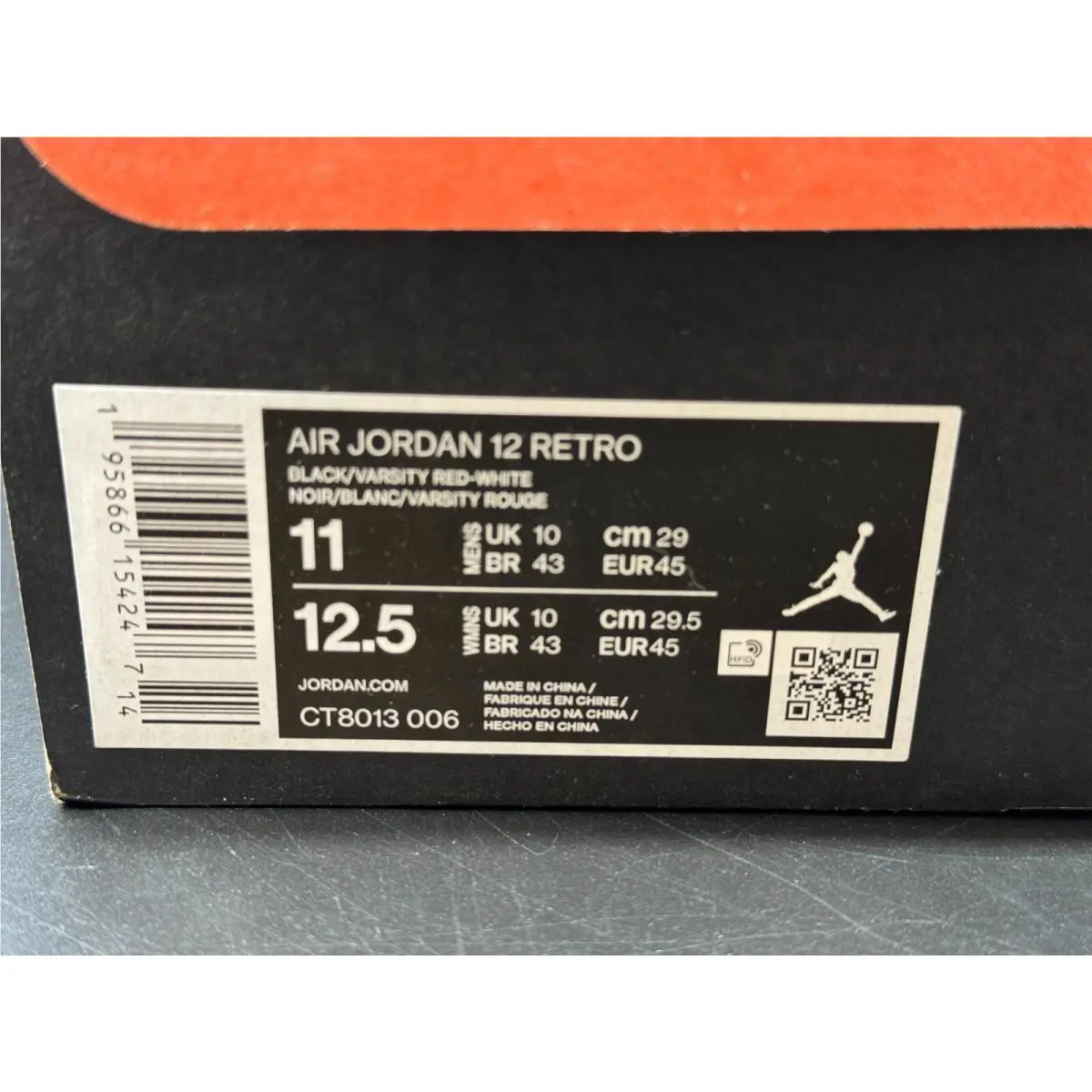 Nike shoes - Air Jordan 12 - Air - CT8013006 - Black/White (UPC: 195866361881) 10