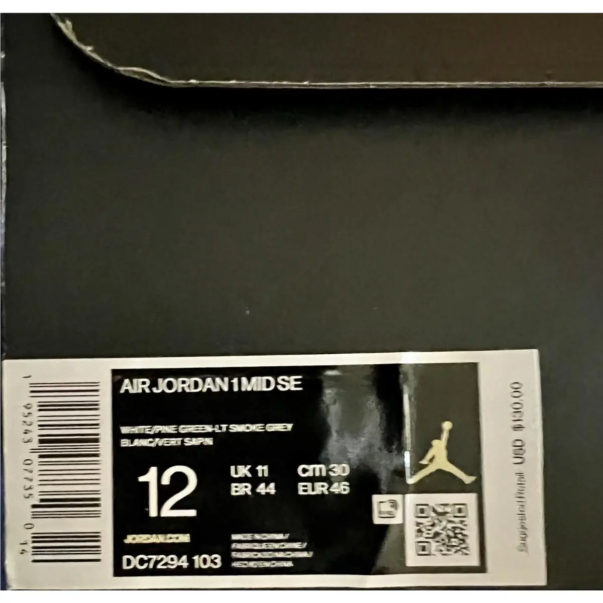 Nike shoes - Air Jordan 1 Mid SE - DC7294-103 - White/Neutral Grey-Lucky Green🍀 8
