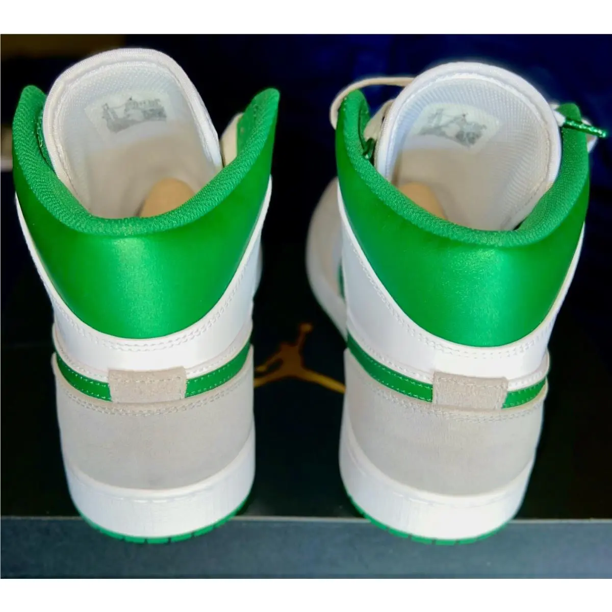 Nike shoes - Air Jordan 1 Mid SE - DC7294-103 - White/Neutral Grey-Lucky Green🍀 5