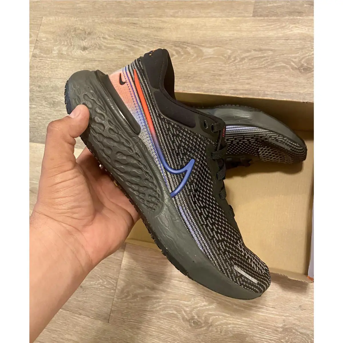 Nike shoes - Nike ZoomX Invincible Run Flyknit - DO6382-001 - Black-Racer Blue-Total Orange (UPC: 195244516438) 8
