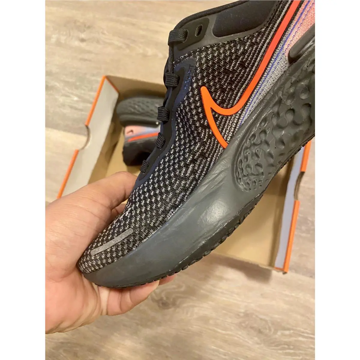 Nike shoes - Nike ZoomX Invincible Run Flyknit - DO6382-001 - Black-Racer Blue-Total Orange (UPC: 195244516438) 2