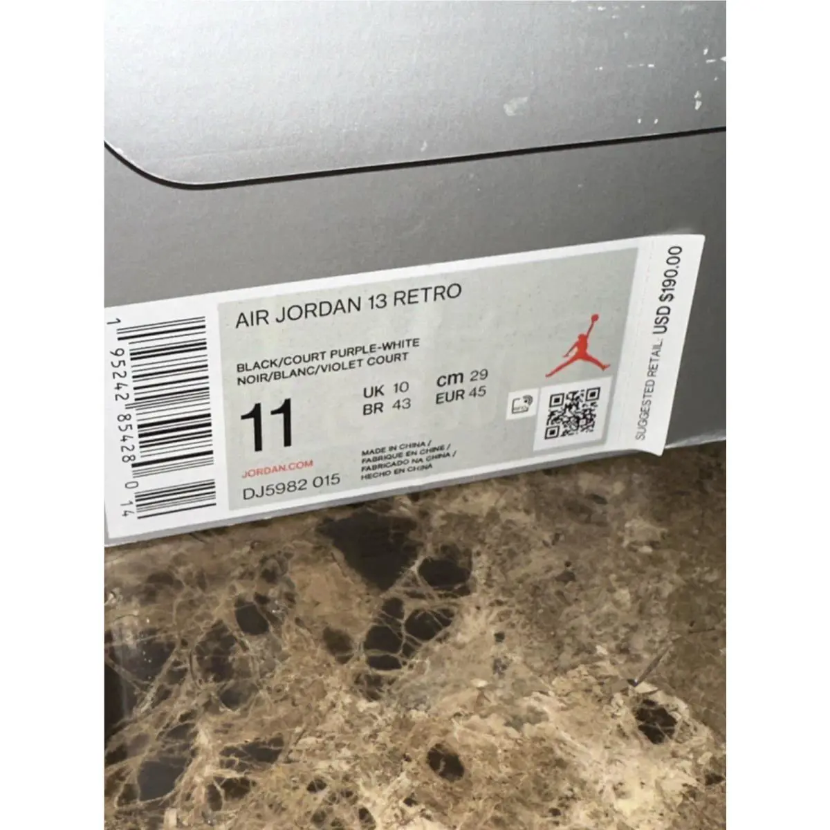 Nike shoes - Air Jordan 13 - Air - DJ5982-015 - Black, Manufacturer: Black/Court Purple-White (UPC: 0195242854280) 6