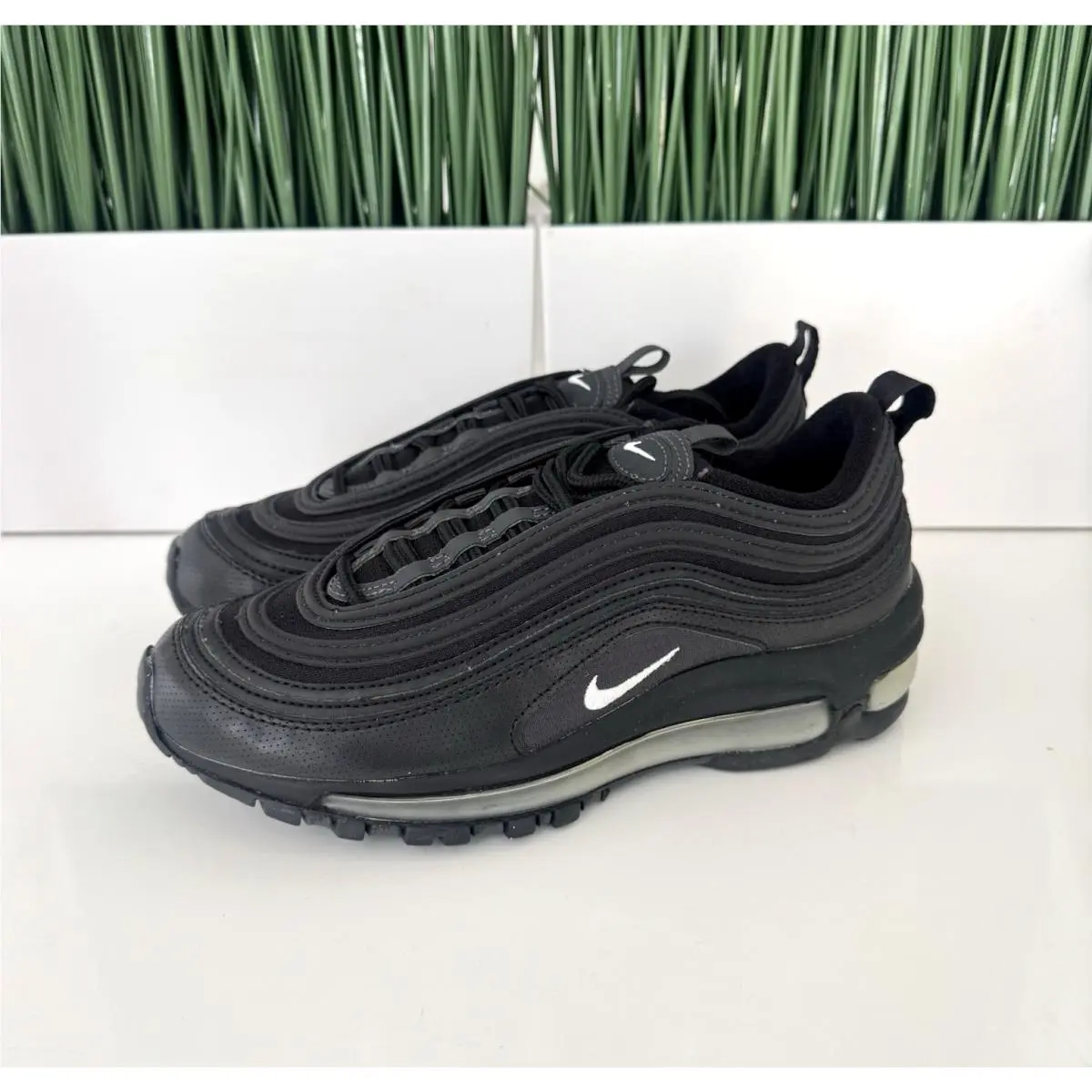 Air Max 97 GS Nby Triple Black Shoes 921522-011 Size 4Y/ Womens Size 5.5 by Nike