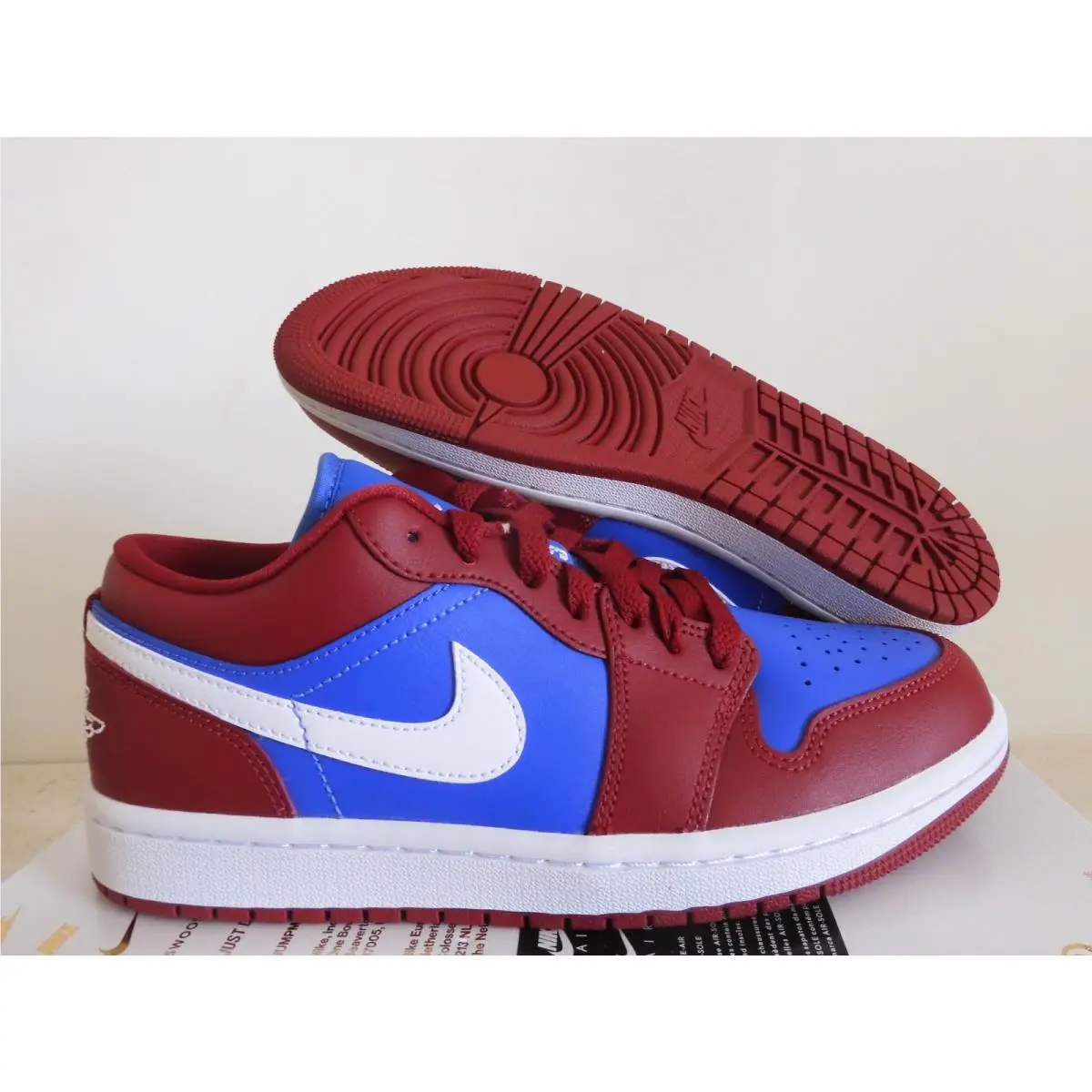 Nike Air Jordan 1 Low Pomegranate Red-white-blue Womens Sz 7 DC0774-604