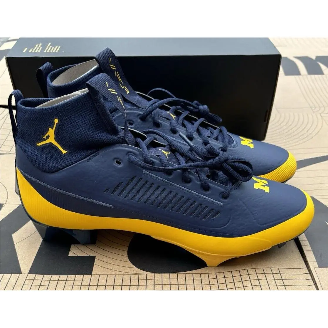 Nike Jordan Vapor Edge Pro 360 2 Michigan Player Edition Football Cleats Size 12