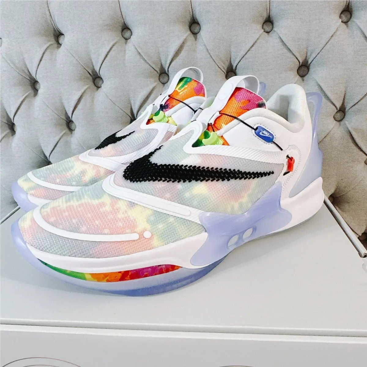 Nike Adapt BB 2.0 Tie Dye Auto Lace Tightening Usb/us Charger Sz 13.5 BQ5397-100