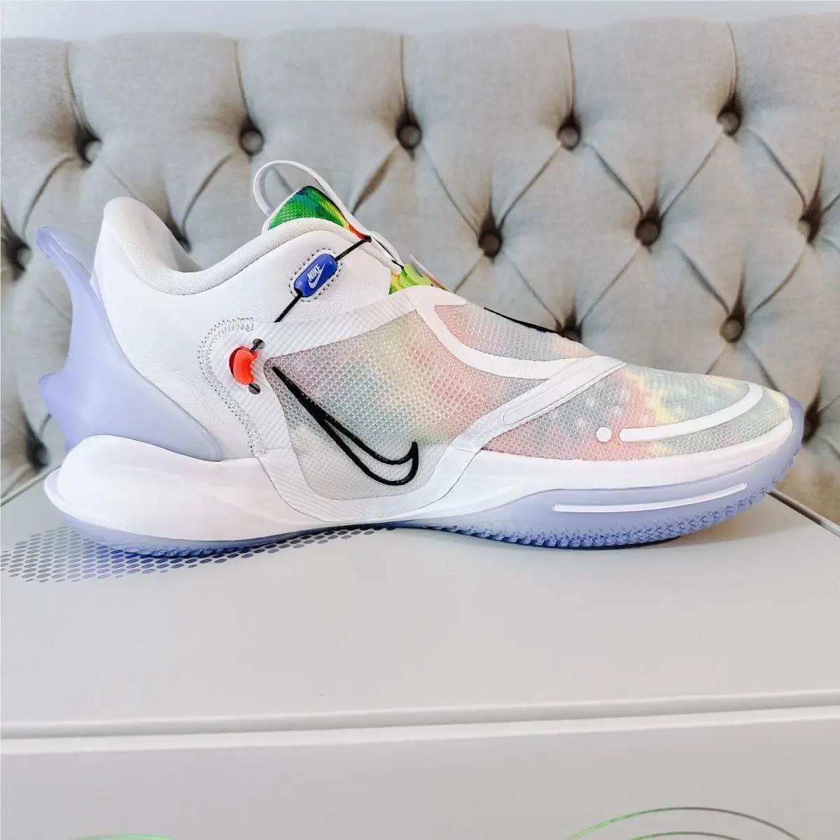 Nike shoes - Nike Adapt BB 2.0 - Adapt - BQ5397-100 - White Blue Tie Dye, Manufacturer: White/Black-Multi-Color (UPC: 193658812252) 3