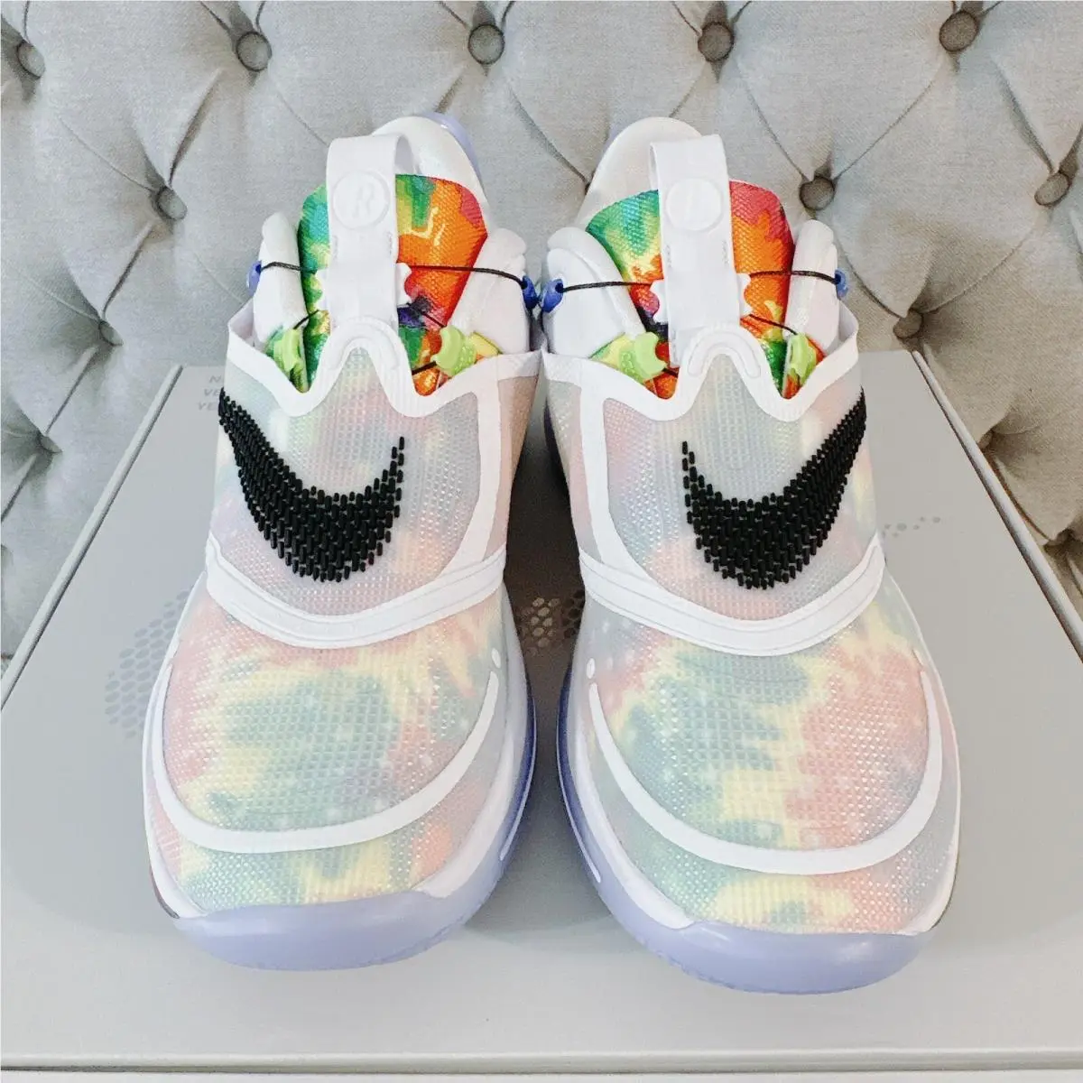 Nike shoes - Nike Adapt BB 2.0 - Adapt - BQ5397-100 - White Blue Tie Dye, Manufacturer: White/Black-Multi-Color (UPC: 193658812252) 4