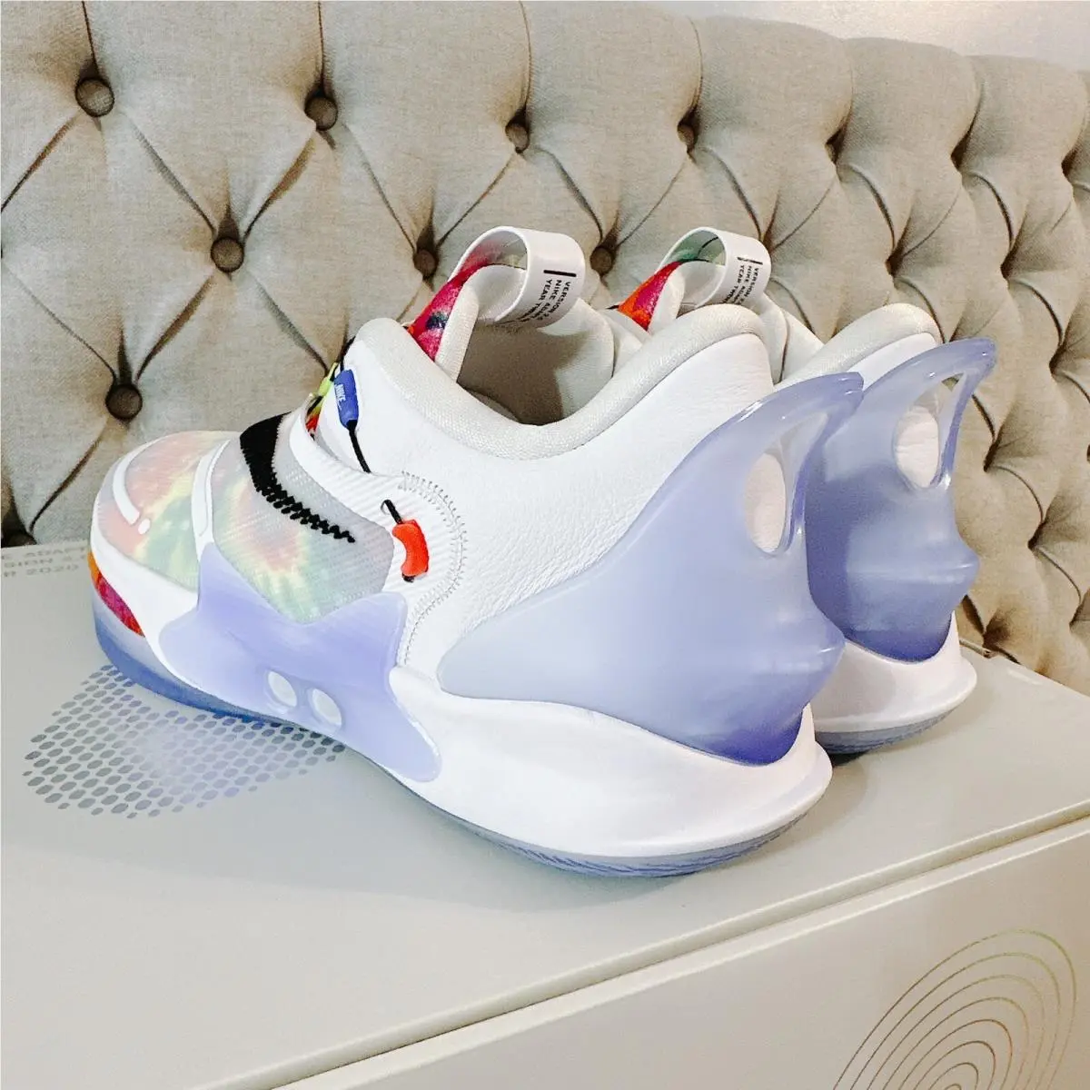 Nike shoes - Nike Adapt BB 2.0 - Adapt - BQ5397-100 - White Blue Tie Dye, Manufacturer: White/Black-Multi-Color (UPC: 193658812252) 7